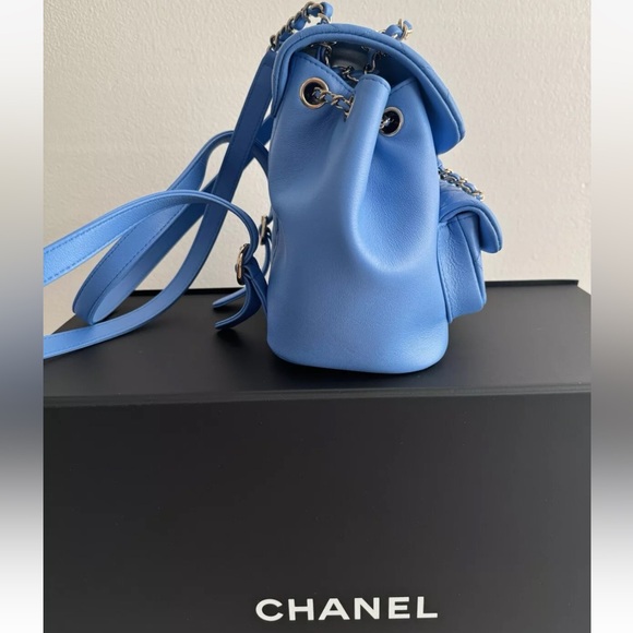 CHANEL DUMA Backpack - 24P - Blue Bag With Silver Accents - Picture 12 of 15